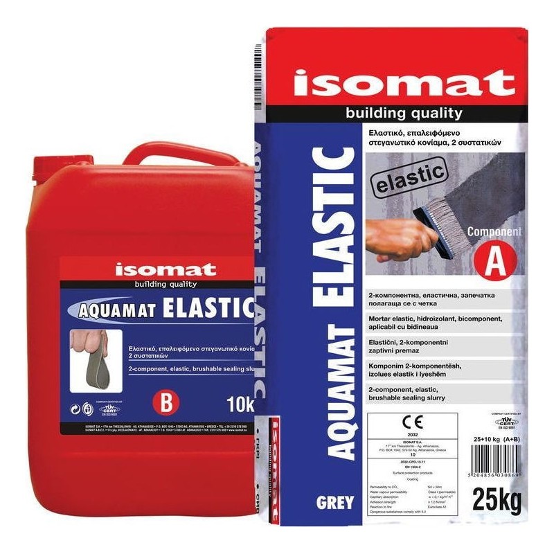 Φωτογραφία προϊόντος Isomat Aquamat Elastic A+B 35 Kg Γκρι