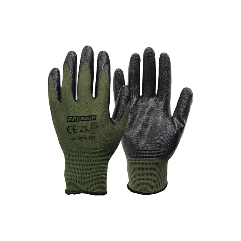 Φωτογραφία προϊόντος Γαντια Εργασιας Με Επικαλυψη Νιτριλιου Μαυρα-Χακι