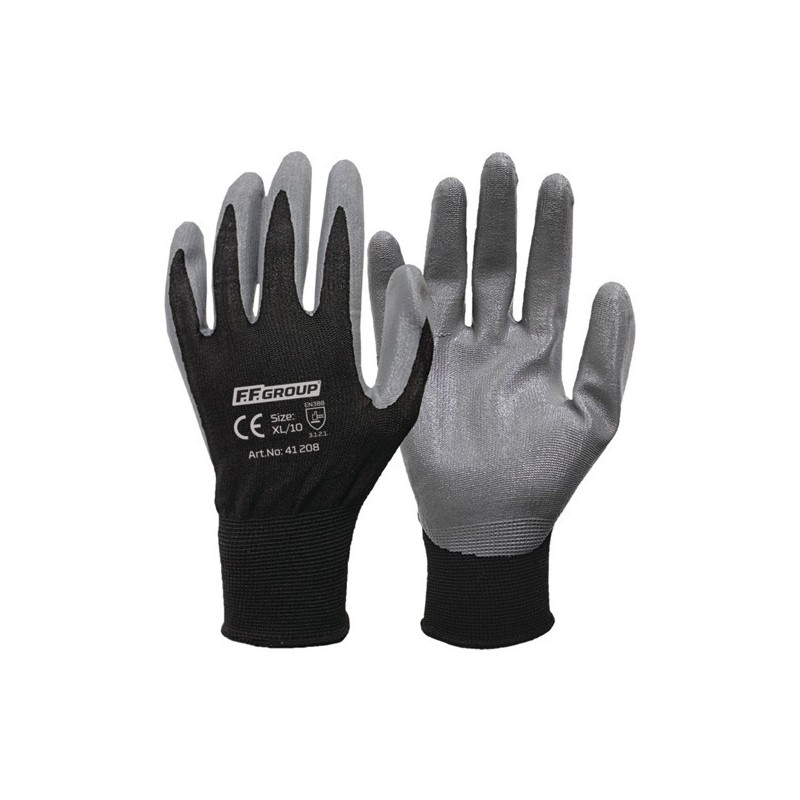 Φωτογραφία προϊόντος Γαντια Εργασιας Με Επικαλυψη Νιτριλιου Μαυρα-Γκρι