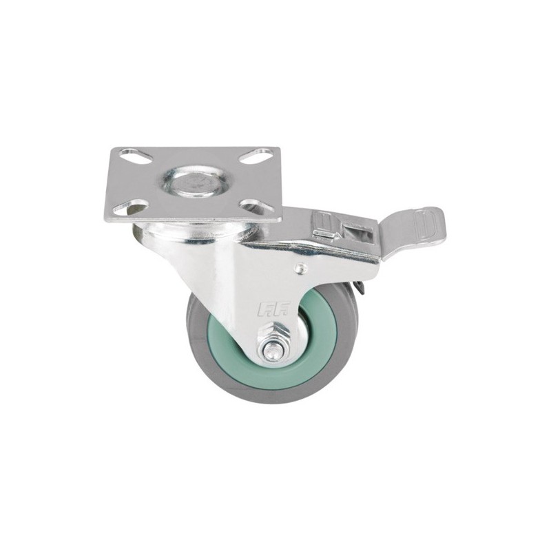 Φωτογραφία προϊόντος Ροδα Περιστρεφομενη Γκρι Με Φρενο 125Mm