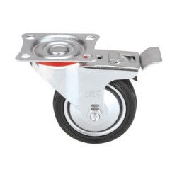 Φωτογραφία προϊόντος Ροδα Περιστρεφομενη Μαυρη Με Φρενο Και Ρουλεμαν 85