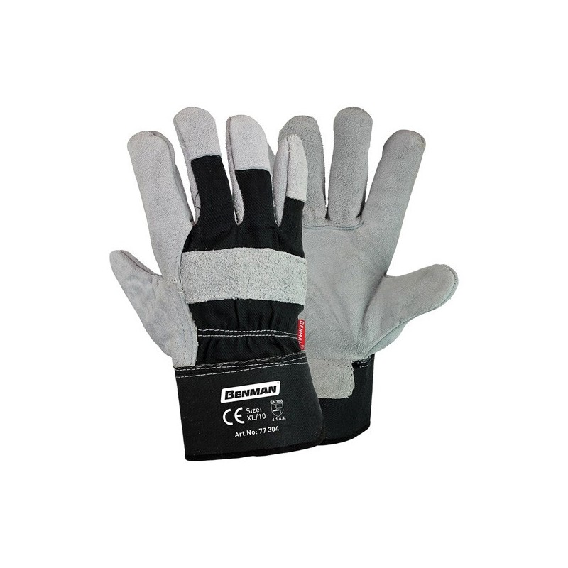 Φωτογραφία προϊόντος Γαντια Δερματοπανινα Μαυρα-Γκρι Βαρεος Τυπου Xl-1